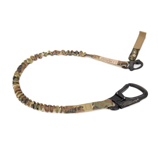 PERSONAL RETENTION LANYARD WITH SNAP SHACKLE AND TANGO CARABINER CLIP MULTICAM