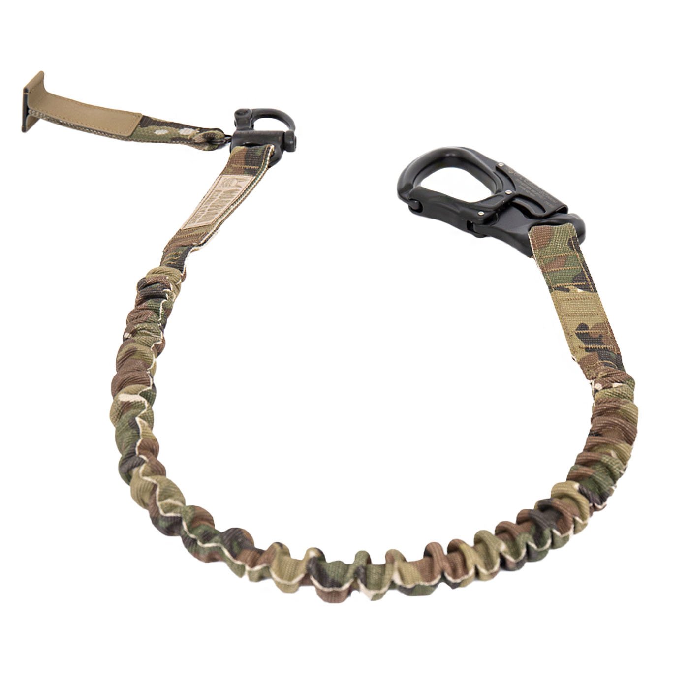 PERSONAL RETENTION LANYARD WITH SNAP SHACKLE AND TANGO CARABINER CLIP MULTICAM