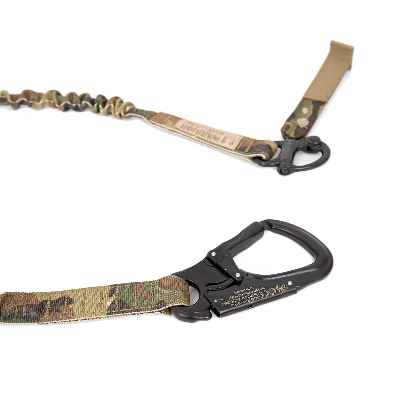 PERSONAL RETENTION LANYARD WITH SNAP SHACKLE AND TANGO CARABINER CLIP MULTICAM