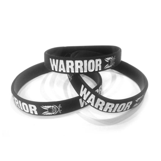 WARRIOR SILICONE WRIST BAND BLACK