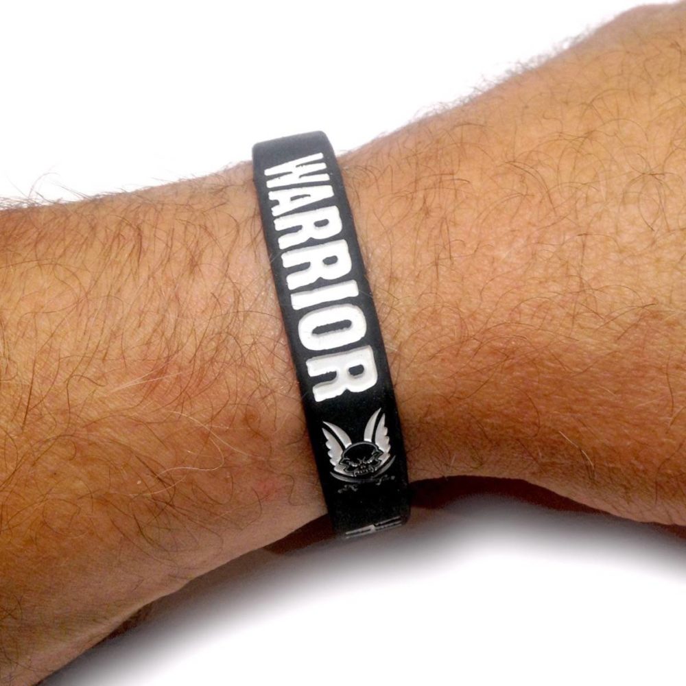 WARRIOR SILICONE WRIST BAND BLACK