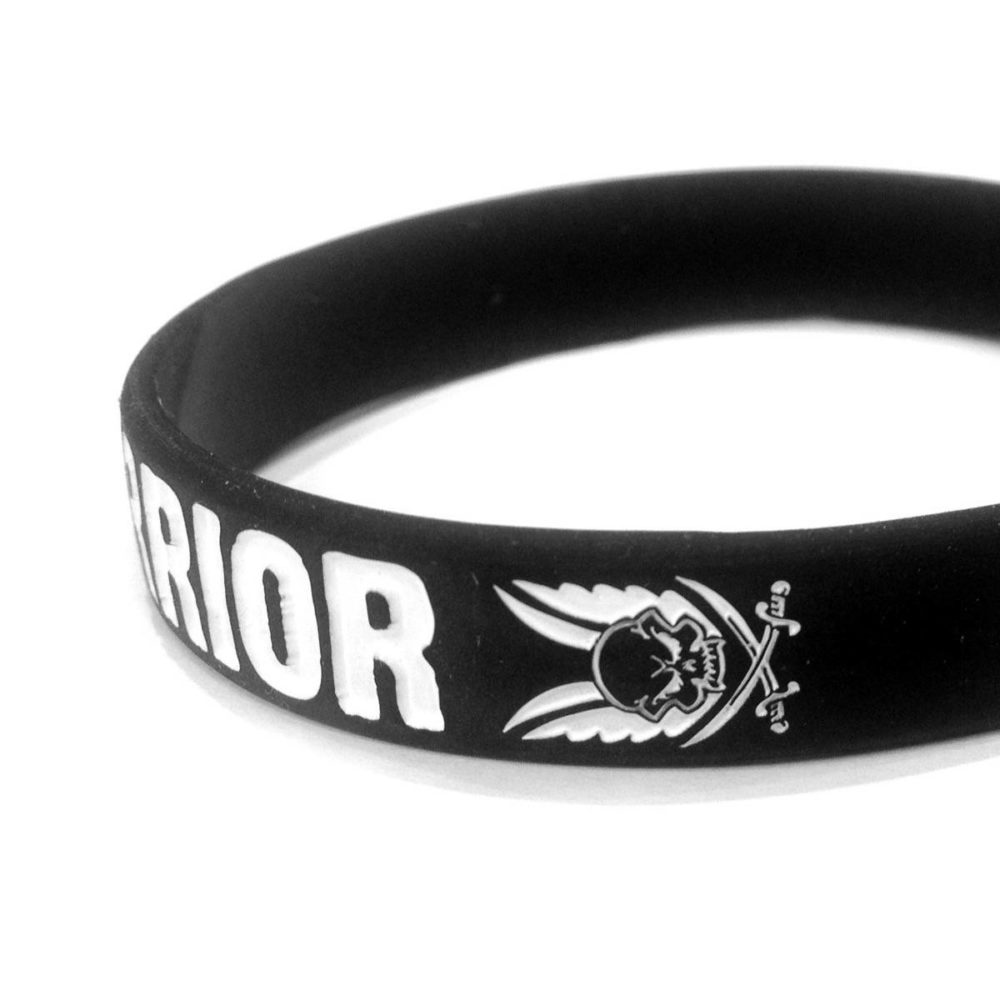 WARRIOR SILICONE WRIST BAND BLACK