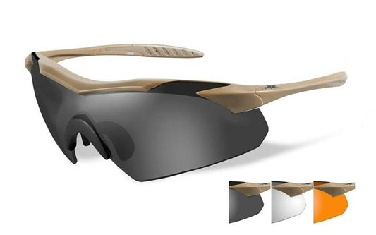 WILEY X BALISTIC SUNGLASSES MOD. VAPOR WITH TAN FRAME