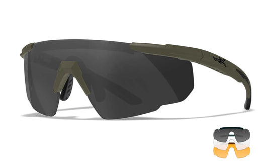 WILEY X SABER ADVANCED GREY/CLEAR/RUST OD GREEN FRAME